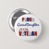 Badge Rond 5 Cm Combattant fier de petite-fille (Devant & derrière)