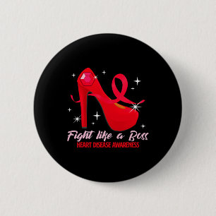 Badge Rond 5 Cm Combattez comme un patron Santé cardiaque Sensibil