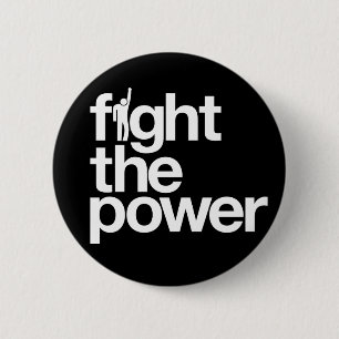 Badge Rond 5 Cm Combattez le bouton de puissance