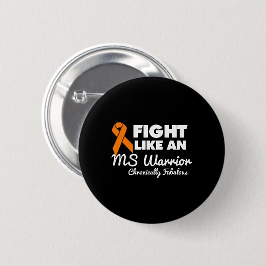 Badge Rond 5 Cm Combattre Comme Une Ms Warrior Sensibilisation Mul (Devant & derrière)