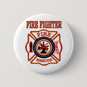 BADGE ROND 5 CM COMBATTRE D'INCENDIE