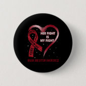 Badge Rond 5 Cm Combattre Est Mon Ruban Combattre Carbone Coeur Ce (Devant)