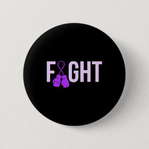 Badge Rond 5 Cm Combattre la maladie de Heimerheimer Ruban Violet 