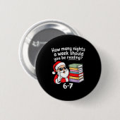 Badge Rond 5 Cm Combien de nuits de lecture Professeur 67 Noël Six (Devant & derrière)