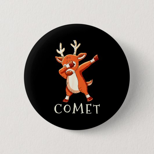 Badge Rond 5 Cm Comet Santas Reindeers Family Matching Outfit Chri (Devant)