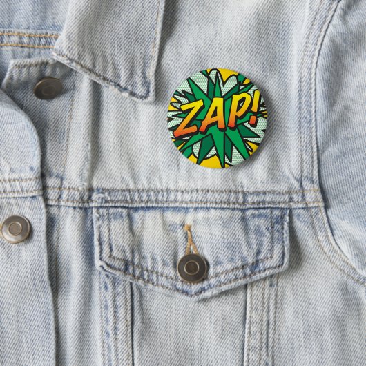 Badge Rond 5 Cm Comic Book Pop Art ZAP ! (En situation)
