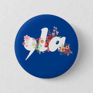 Badge Rond 5 Cm Comma la Floral Kamala Harris Président Fleurs