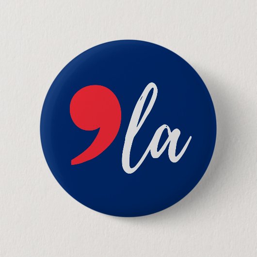 Badge Rond 5 Cm Comma La Funny Kamala Harris 2024 (Devant)