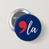Badge Rond 5 Cm Comma La Funny Kamala Harris 2024 (Devant & derrière)