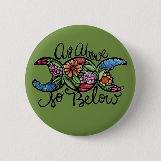 Badge Rond 5 Cm Comme Ci-Dessous Triple Moon (Devant)