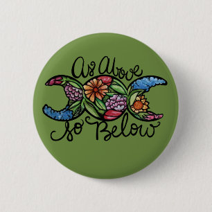 Badge Rond 5 Cm Comme Ci-Dessous Triple Moon