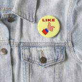 Badge Rond 5 Cm Comme Doigt, bouton (En situation)