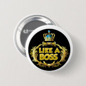 Badge Rond 5 Cm Comme un patron ! (Devant & derrière)