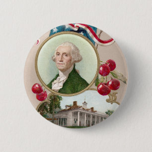 Badge Rond 5 Cm Commémoration de George Washington