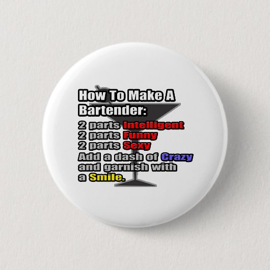 Badge Rond 5 Cm Comment faire un barman (Devant)