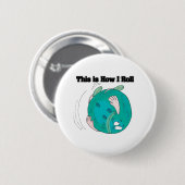 Badge Rond 5 Cm Comment je roule (Boule de bowling) (Devant & derrière)