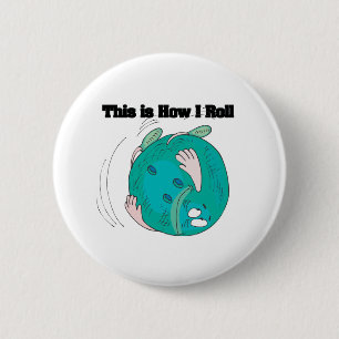 Badge Rond 5 Cm Comment je roule (Bowling Ball)