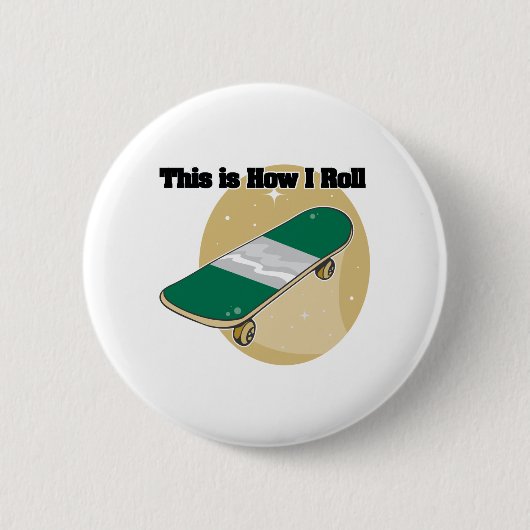 Badge Rond 5 Cm Comment je roule (Skateboard) (Devant)
