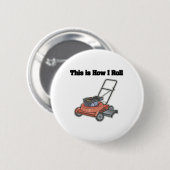 Badge Rond 5 Cm Comment je roule (tondeuse à gazon) (Devant & derrière)