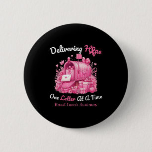 Badge Rond 5 Cm Commis Postal Sensibilisation au cancer du sein Oc