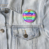Badge Rond 5 Cm Communauté LGBT contre Donald Trump Button (En situation)