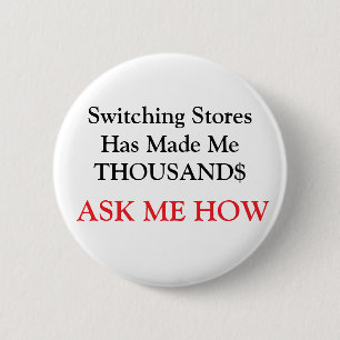 Badge Rond 5 Cm Commutation De Magasins M'A Fait MILLE $