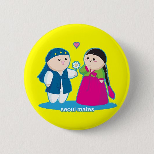 Badge Rond 5 Cm Compagnons de Séoul (Devant)
