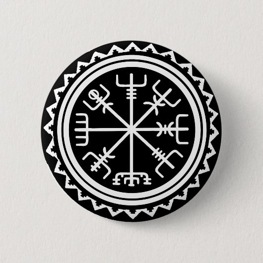Badge Rond 5 Cm Compas végétarien viking (Devant)