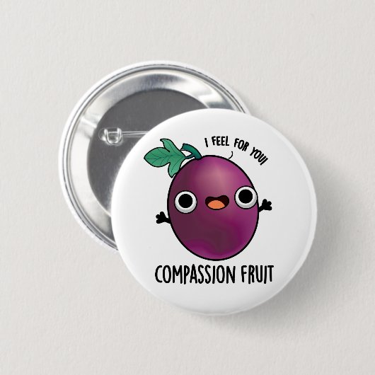Badge Rond 5 Cm Compassion Fruit Funky Passion Fruit Pun (Devant & derrière)