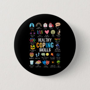 Badge Rond 5 Cm Compétences d'adaptation saines Conseiller Sensibi