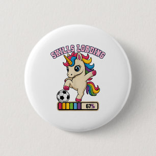 Badge Rond 5 Cm Compétences de licorne de football drôle Chargemen