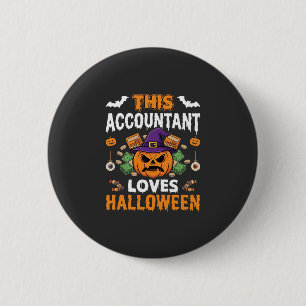 Badge Rond 5 Cm Comptable Aime Halloween Citrouille Comptable Desi