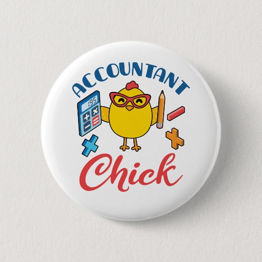 Badge Rond 5 Cm Comptable Chick Accounting CPA Graduation Women (Devant)