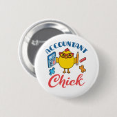 Badge Rond 5 Cm Comptable Chick Accounting CPA Graduation Women (Devant & derrière)