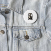 Badge Rond 5 Cm Comptable d'Halloween Sorcière Design de Faucheur (En situation)