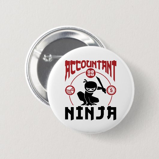 Badge Rond 5 Cm Comptable Ninja Comptabilité CPA (Devant & derrière)