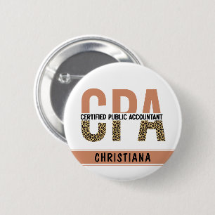 Badge Rond 5 Cm Comptable public certifié CPA Leopard