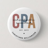 Badge Rond 5 Cm Comptable Public Certifié CPA Retro (Devant)