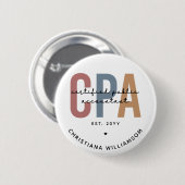 Badge Rond 5 Cm Comptable Public Certifié CPA Retro (Devant & derrière)