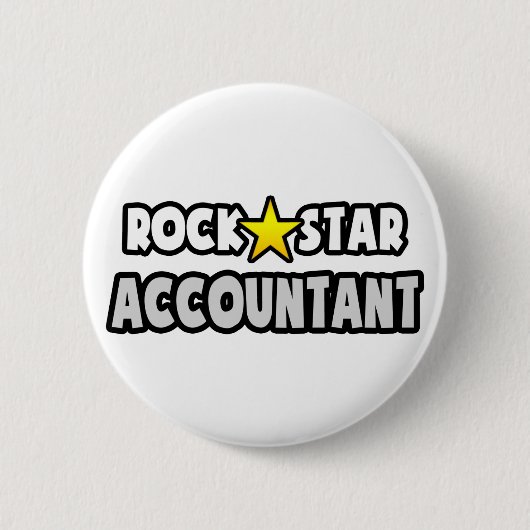 Badge Rond 5 Cm Comptable Rock Star (Devant)