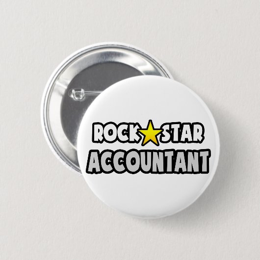 Badge Rond 5 Cm Comptable Rock Star (Devant & derrière)