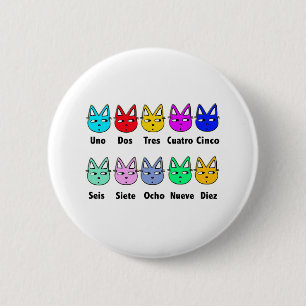 Badge Rond 5 Cm Compte des chats espagnols