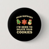 Badge Rond 5 Cm Computer Nerd Funny Christmas Designs Men's Black  (Devant)