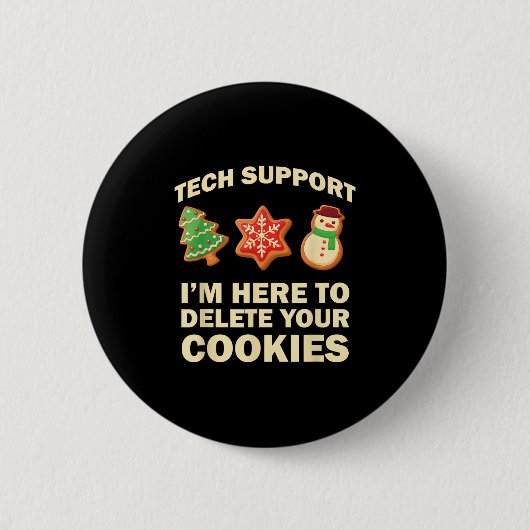 Badge Rond 5 Cm Computer Nerd Funny Christmas Designs Men's Black  (Devant)