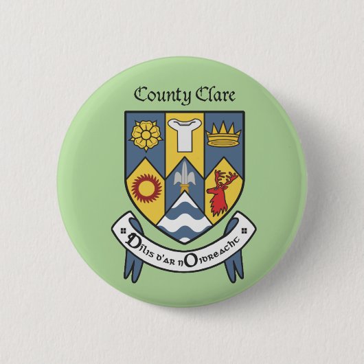Badge Rond 5 Cm Comté Clare Button (Devant)