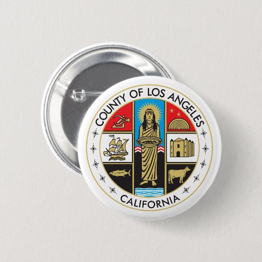 Badge Rond 5 Cm Comté de Los Angeles (Devant & derrière)