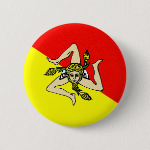 Badge Rond 5 Cm Comté de sicilia de l'Italie de drapeau de régio