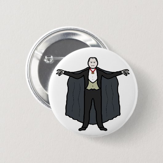 Badge Rond 5 Cm Comte Dracula Vampire (Devant & derrière)