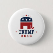 Badge Rond 5 Cm Conception 2016 d'éléphant de GOP d'atout (Devant)