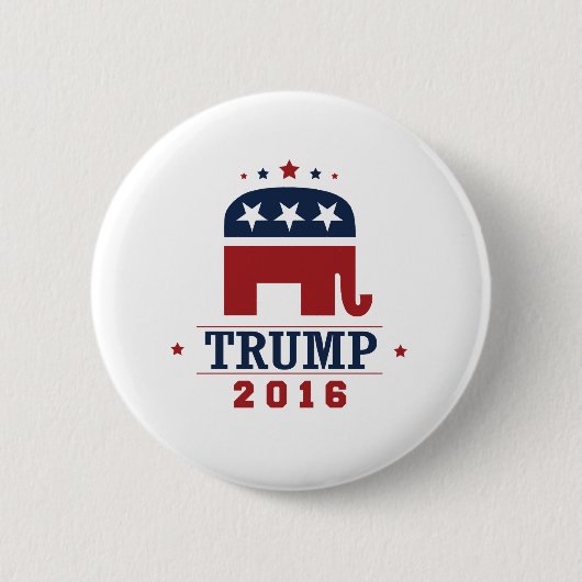 Badge Rond 5 Cm Conception 2016 d'éléphant de GOP d'atout (Devant)